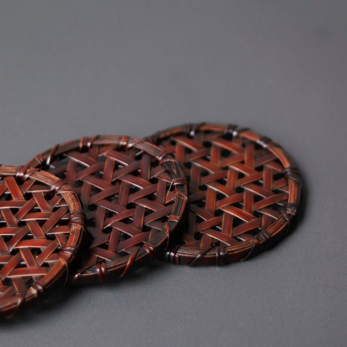 Artisanal Bamboo Coasters | Handwoven Tea Mat Set
